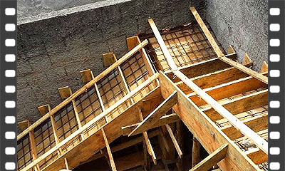 Forma de tabuas para escadas